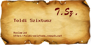 Toldi Szixtusz névjegykártya